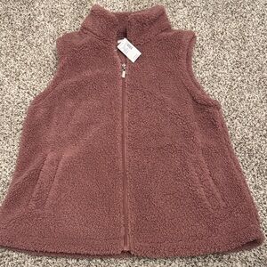 Maurices Plush Sherpa Vest in Dusty Rose